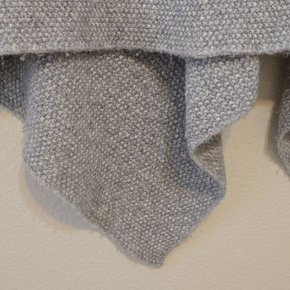 Nili Lotan Turtleneck Alpaca Merino Wool Seed Stitch Cape Poncho Heather Grey S - Picture 3 of 9